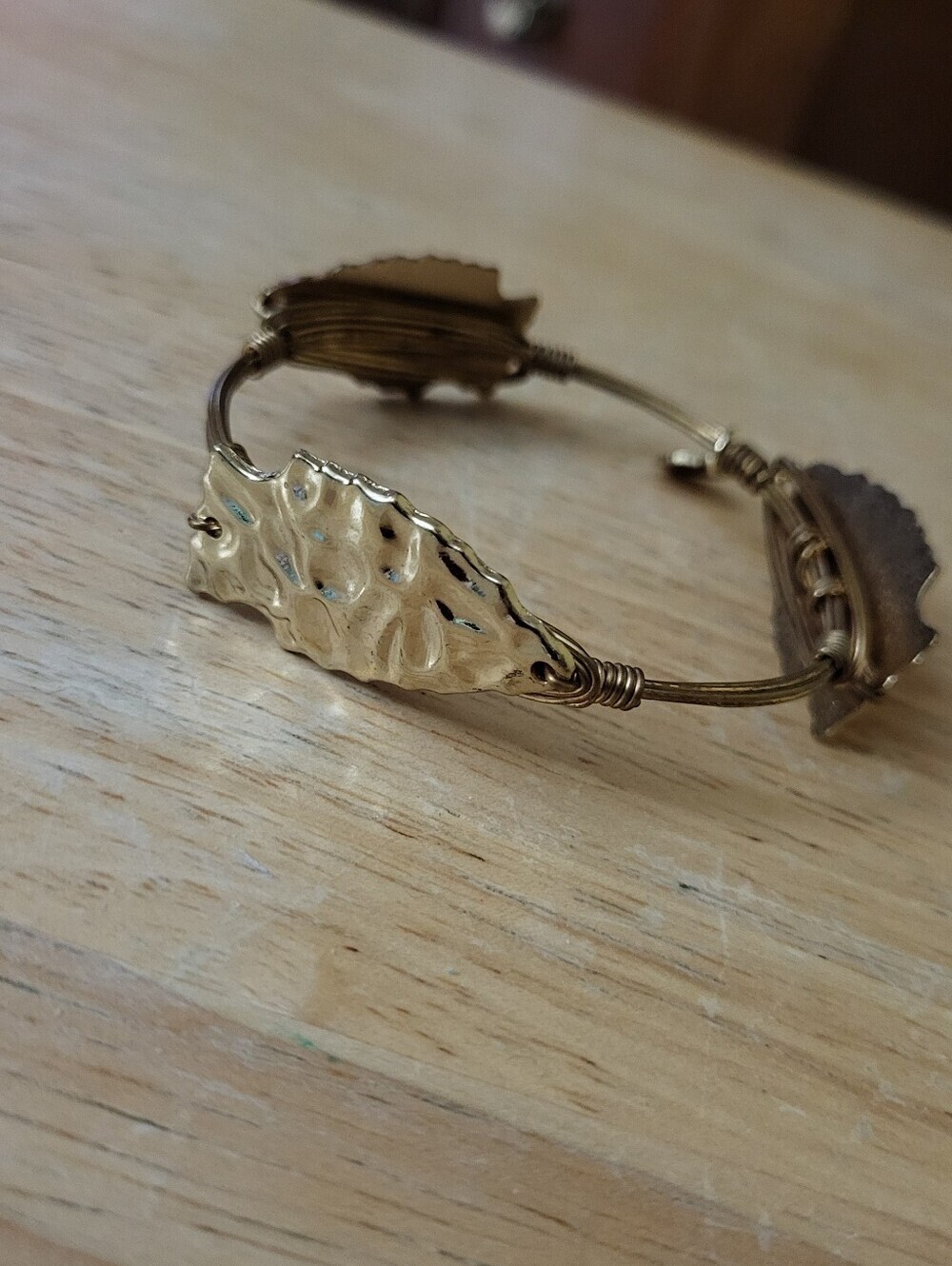 Bourbon And Bowties Gold Plated Copper Arrowhead Wire Wrapped Bangle
